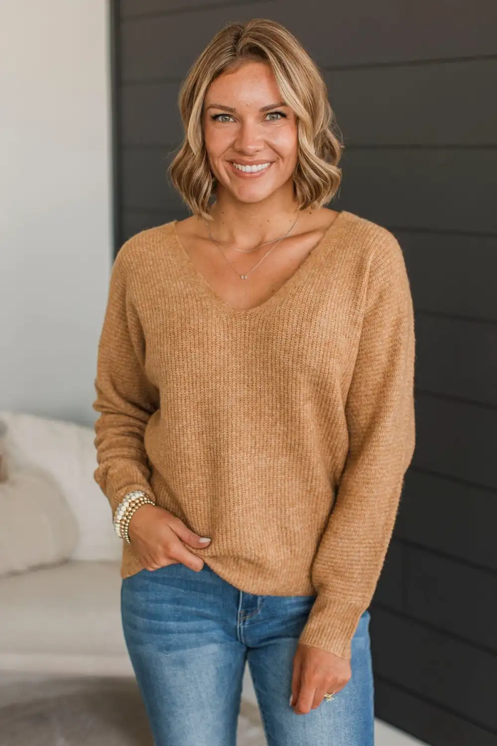 More Than Okay Knit Dolman Sweater- Honey