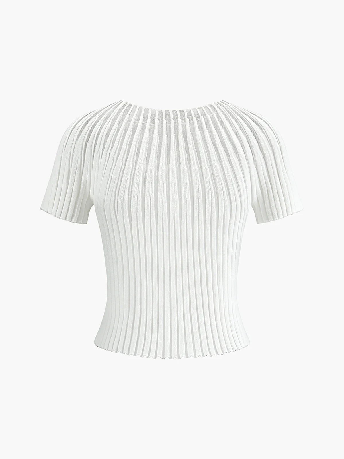 Plain Short Sleeve Knit Top