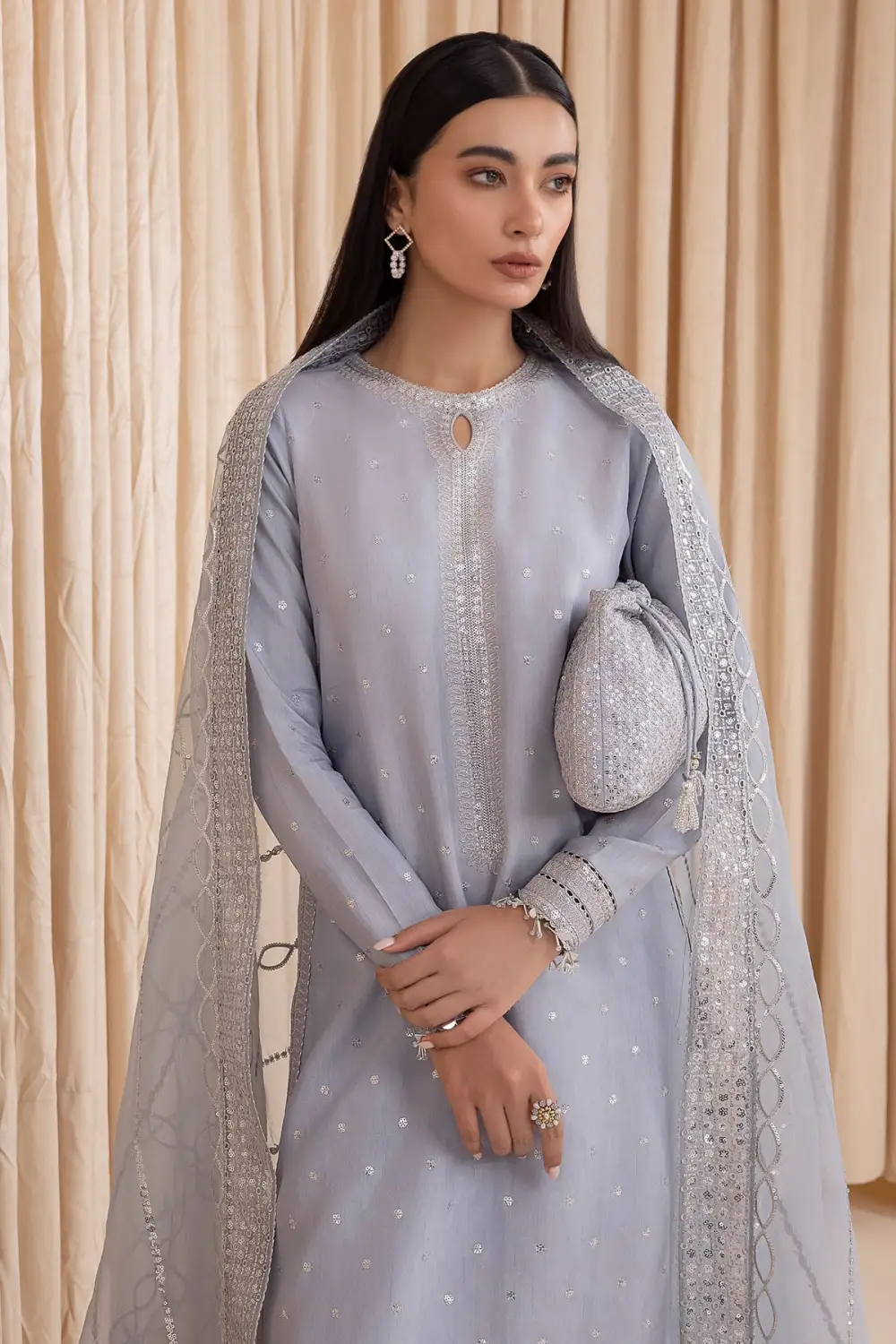 Embroidered Raw Silk Sets