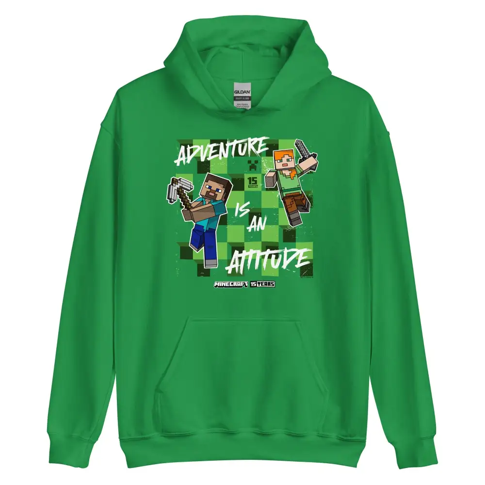 Minecraft 15th Anniversary Adventure Is An Attitude Adult Hoodie