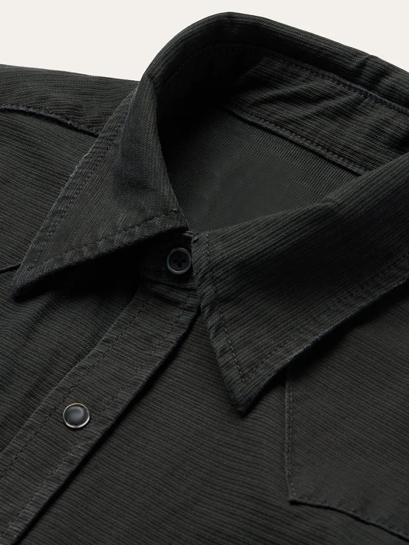 Charcoal Corded Denim Shirt