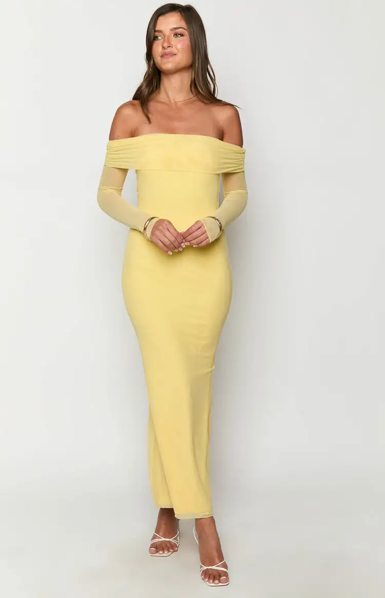 Coraline Yellow Long Sleeve Maxi Dress