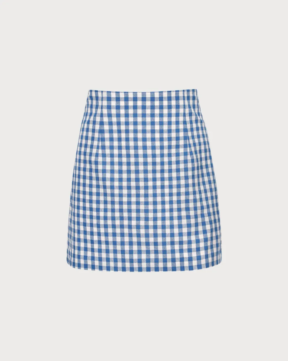 Blue and white plaid retro skirt