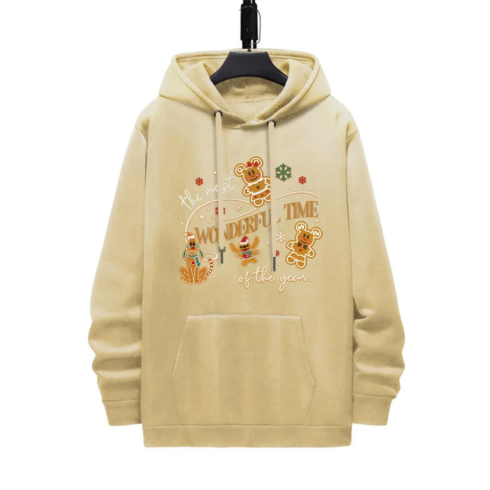 THE MOST WONDERFUL TIME OF THE YEAR PATTERN PRINTED HOODIE