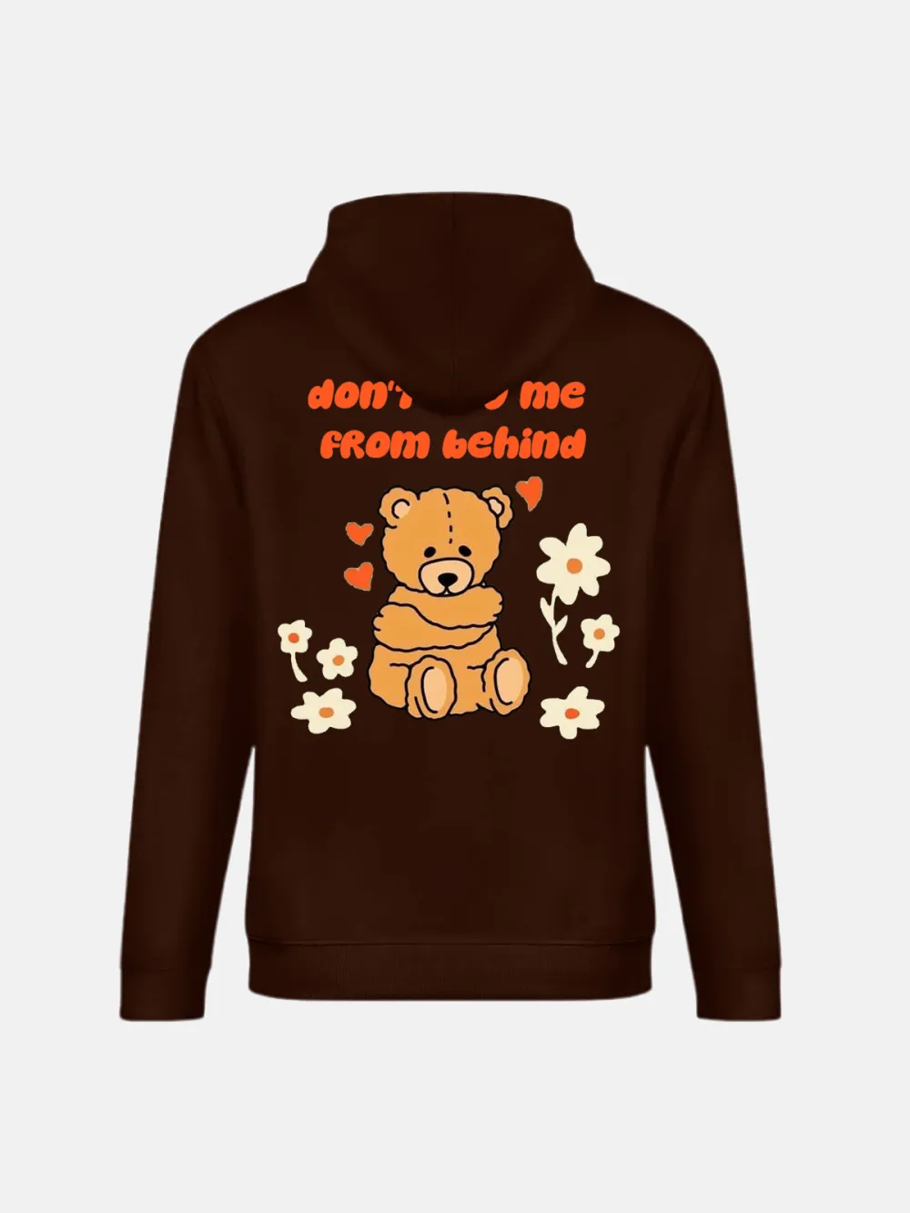 DONT HUG ME FROM BEHIND PATTERN PRINTED HOODIE