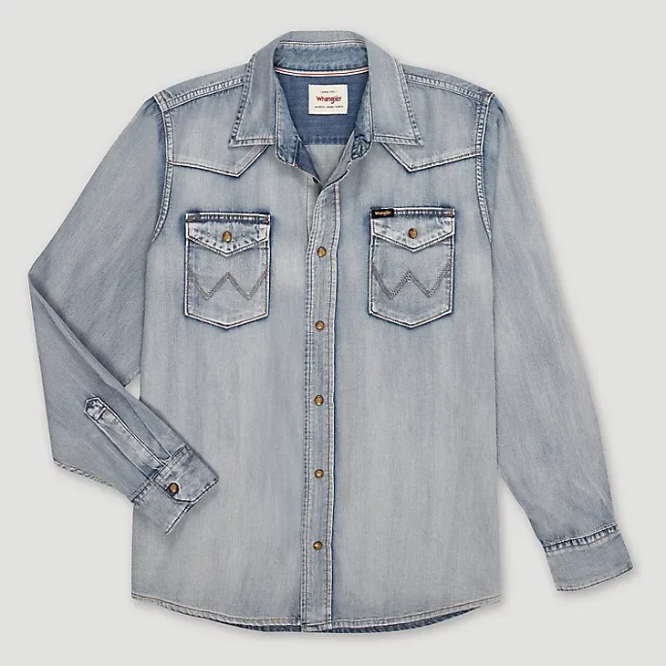 MEN'S DENIM WESTERN SNAP FRONT SHIRT IN RINSE