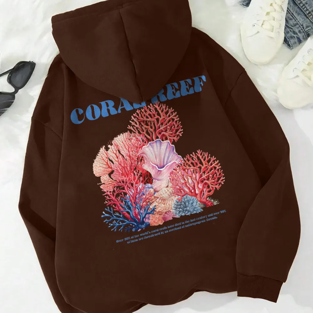 Pink coral Women's fashionable hoodie