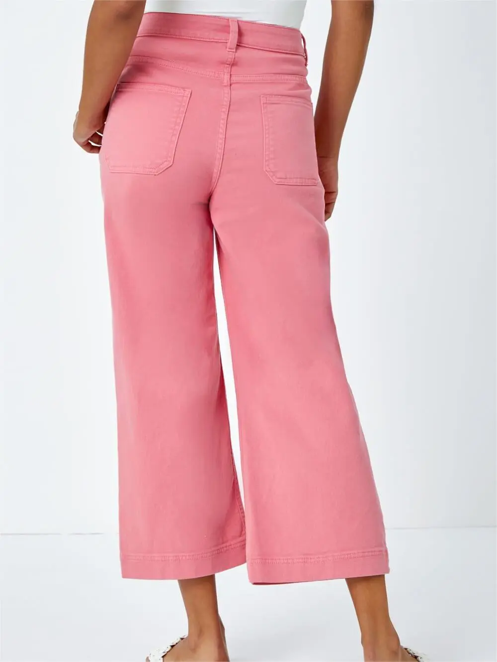 Pink Flared Wide Leg Pants