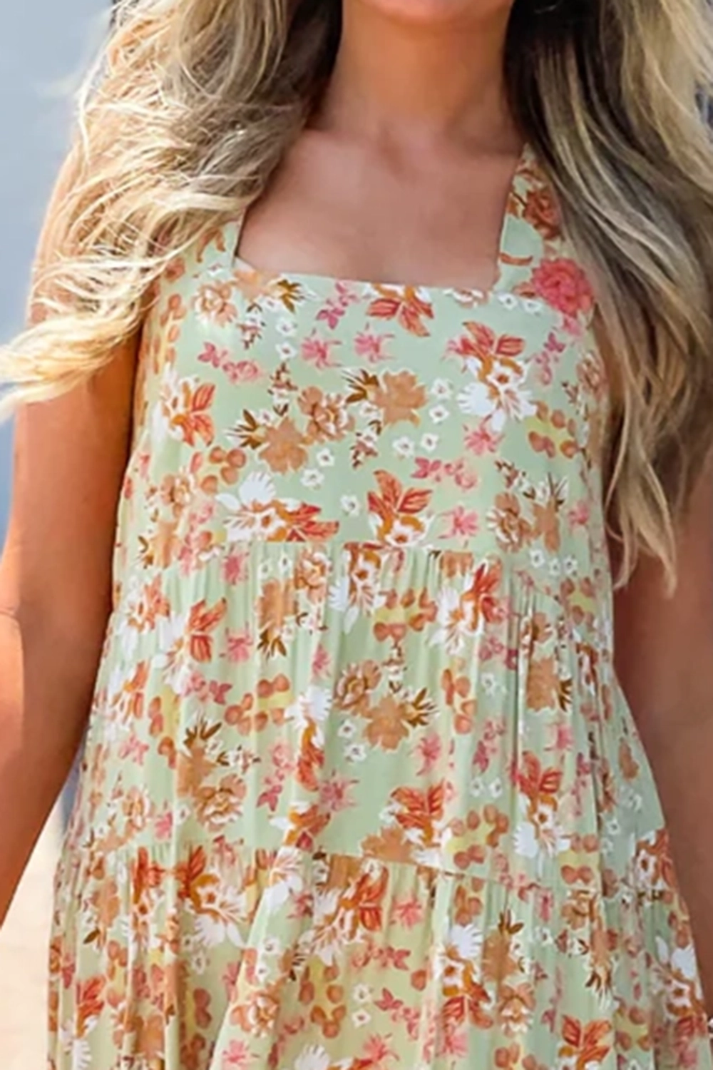 Yellow floral loose dress