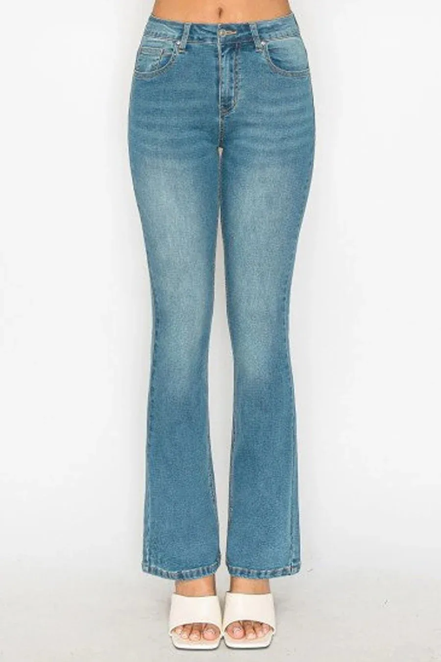 WAXJEAN Vintage Wash Bootcut Jean With Great Stretch