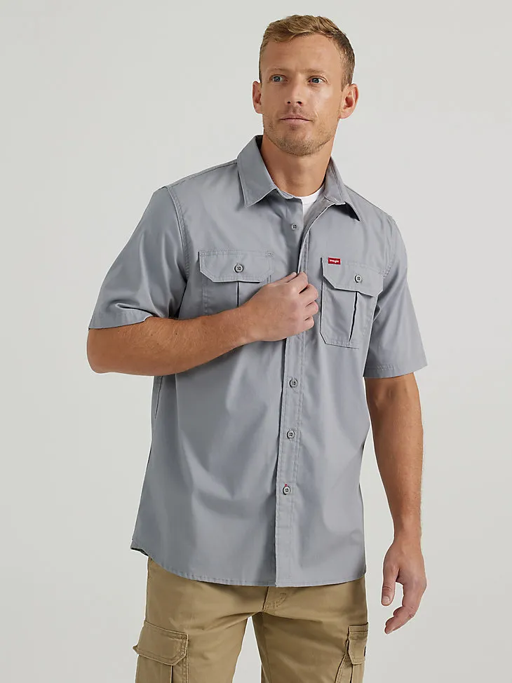 MEN'S RELAXED STRETCH POPLIN SHIRT IN GOBLIN BLUE HEATHER