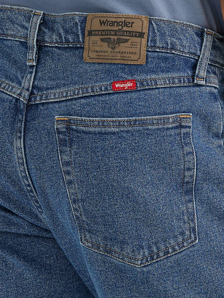 WRANGLER® FIVE STAR PREMIUM DENIM FLEX FOR COMFORT REGULAR FIT JEAN IN DARK STONEWASH