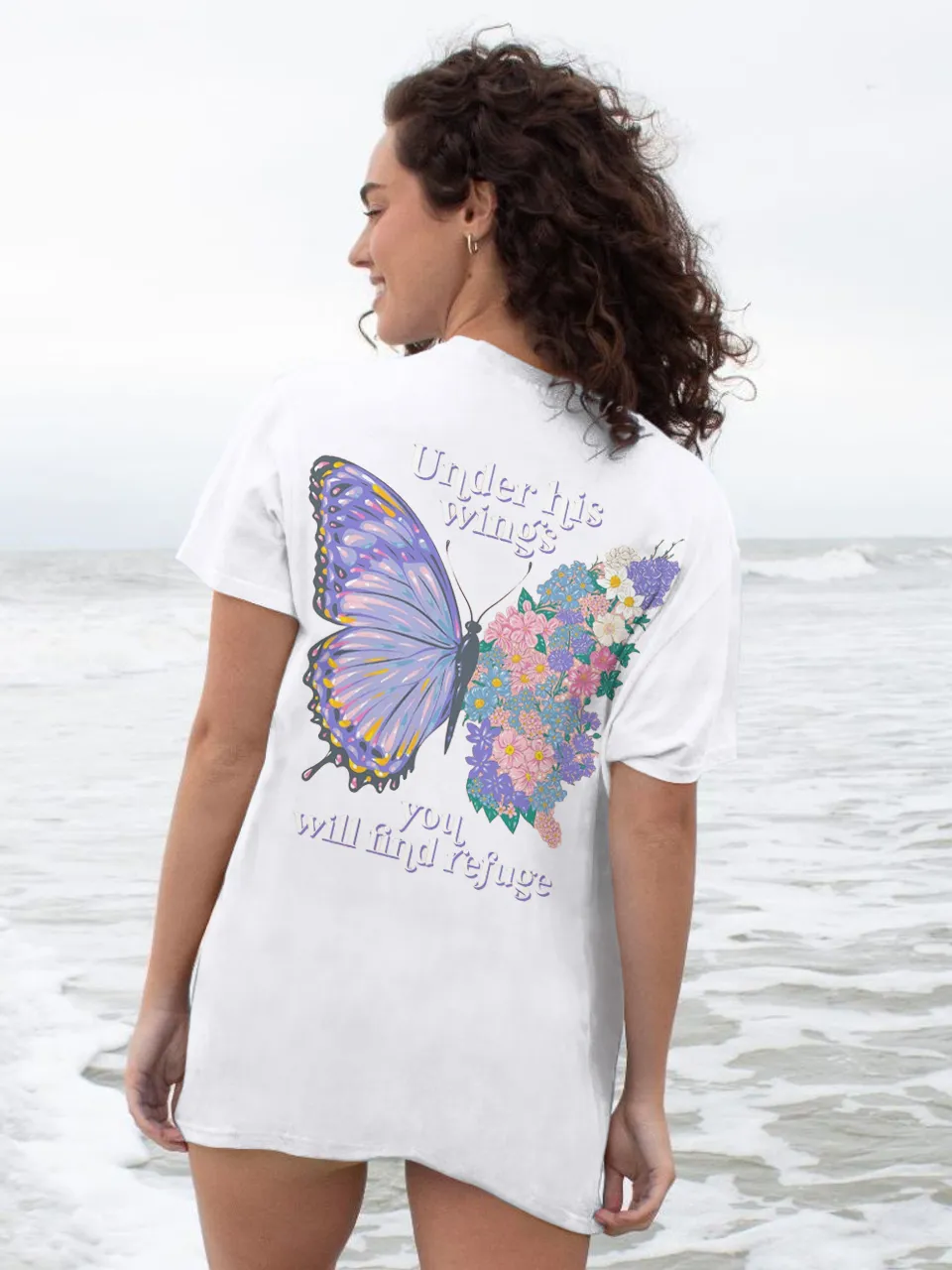 Under his wings you will find refuge Tee