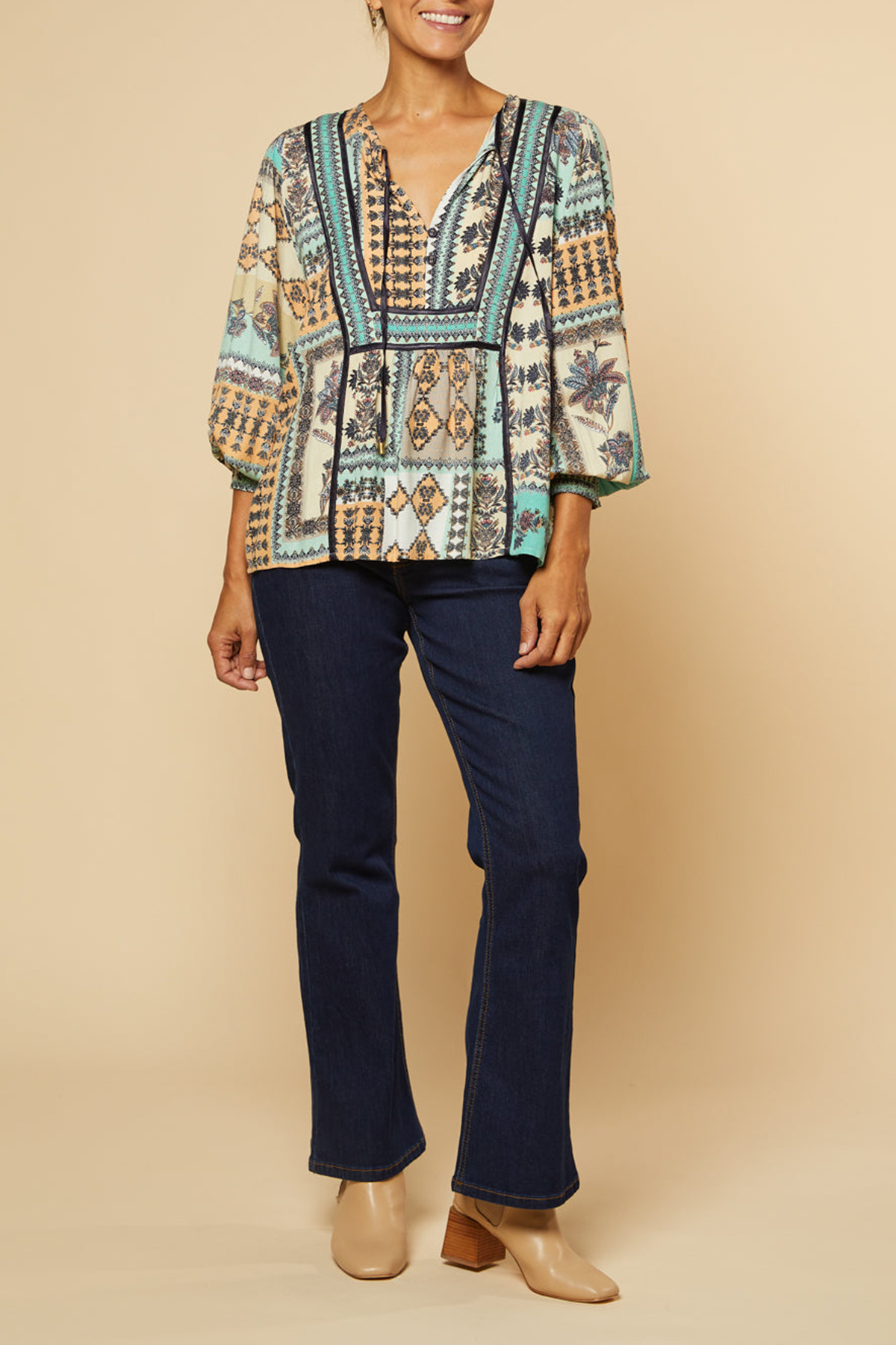 Radha Peasant Blouse In Torino