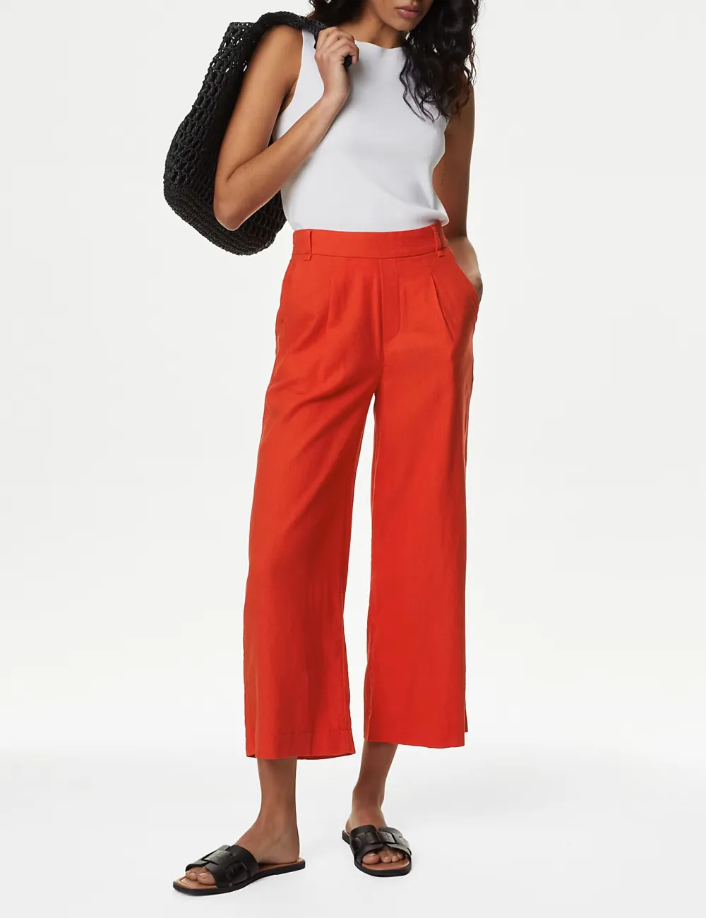 High Waist Slight Stretch Pants