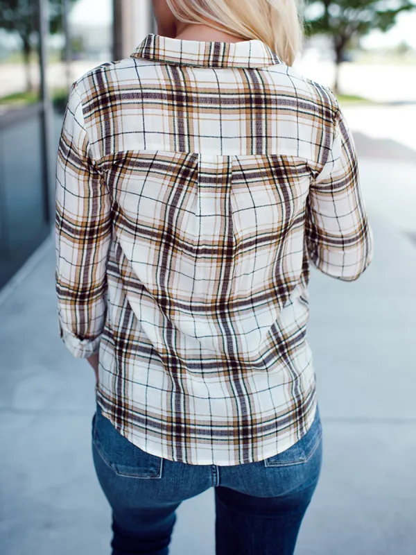 Women's checkered cross design shirt