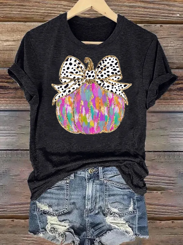 Colorful polka dots pumpkin Tee