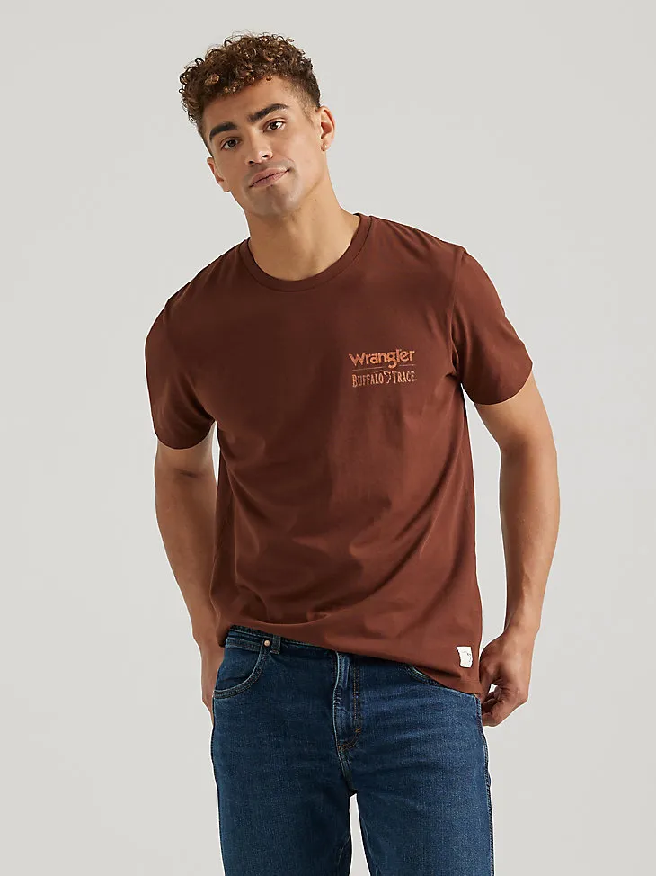 WRANGLER X BUFFALO TRACE™ MEN'S OAK AGED T-SHIRT IN BROWN GRAINS