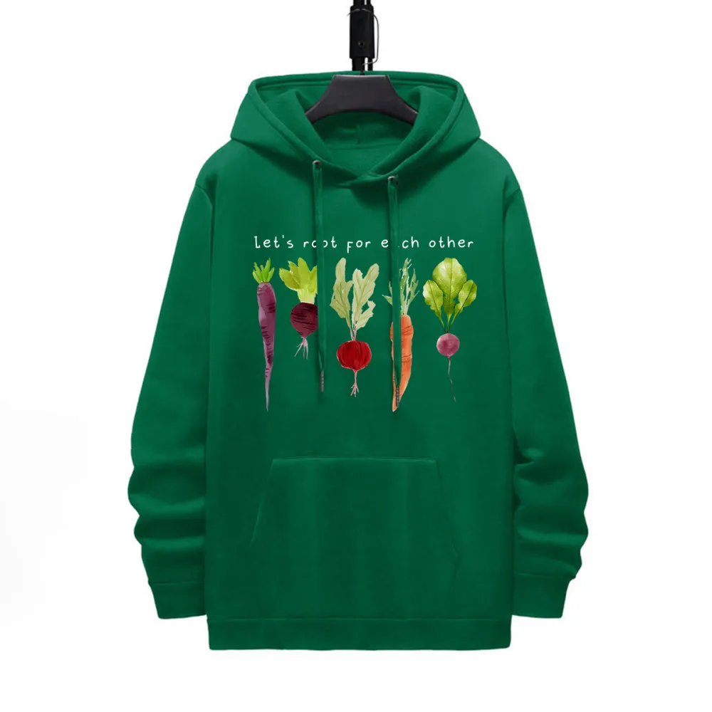 LETS ROOT FOR EACH OTHER PATTERN PRINTED HOODIE