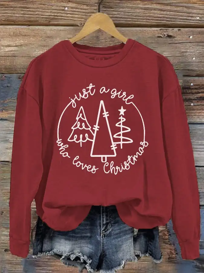 Women's Just A Girl Who Loves Christmas Sweatshirt