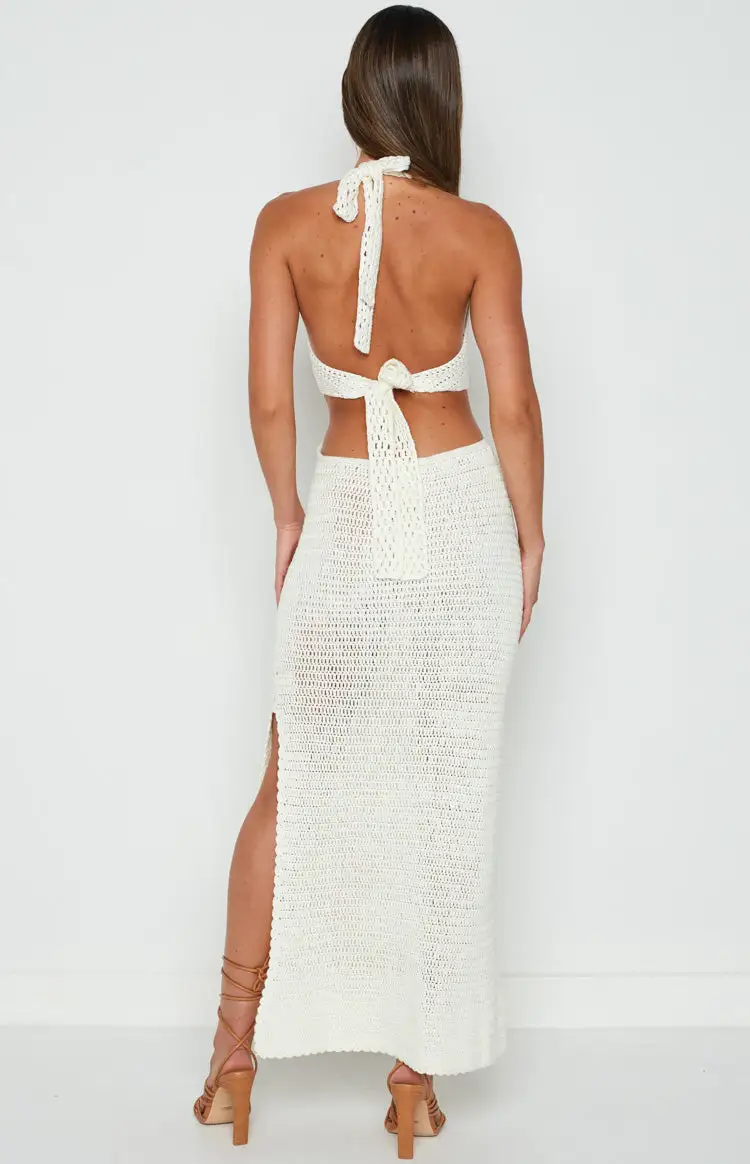 Julia Crochet Halter Midi Dress