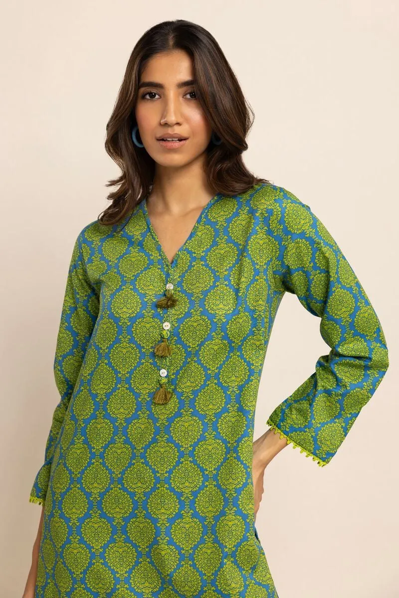 2 Piece | Kurta & Pants | Color Green