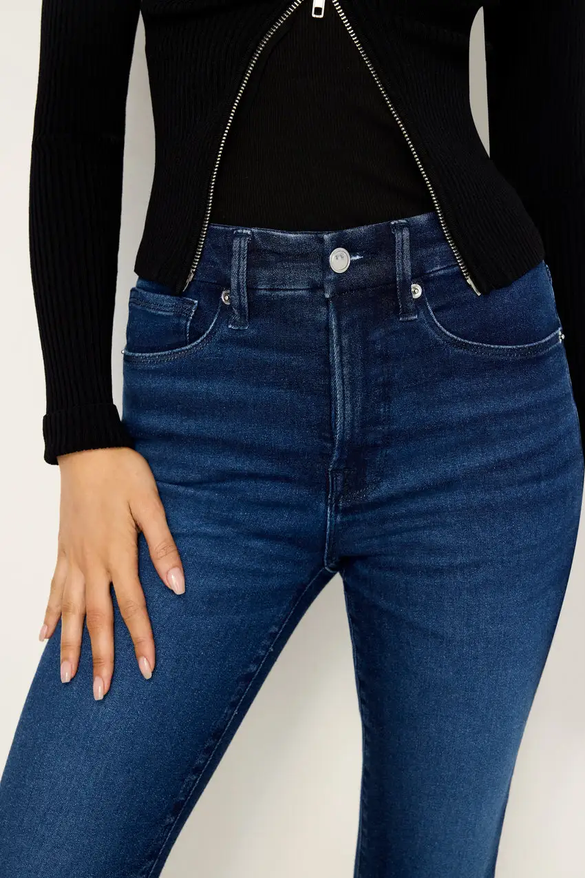 GOOD LEGS CROPPED MINI BOOT JEANS