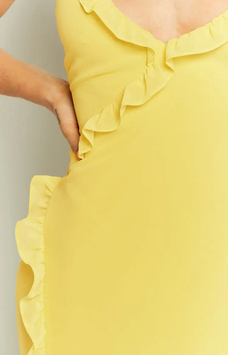 Nahanee Yellow Ruffle Maxi Dress