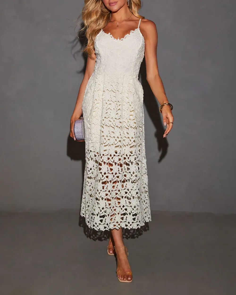 Picturesque Lace Midi Dress