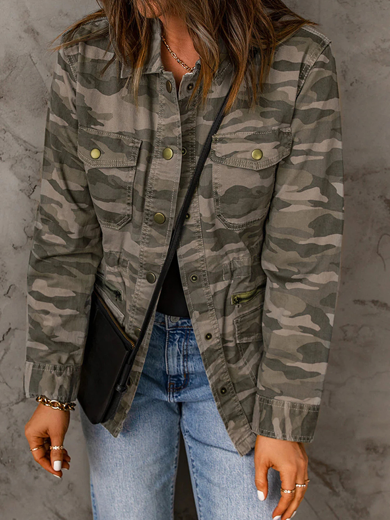 Women's Casual Camouflage Long Sleeve Jacket