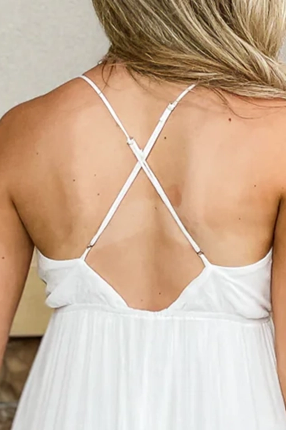 White Cross Back Dress