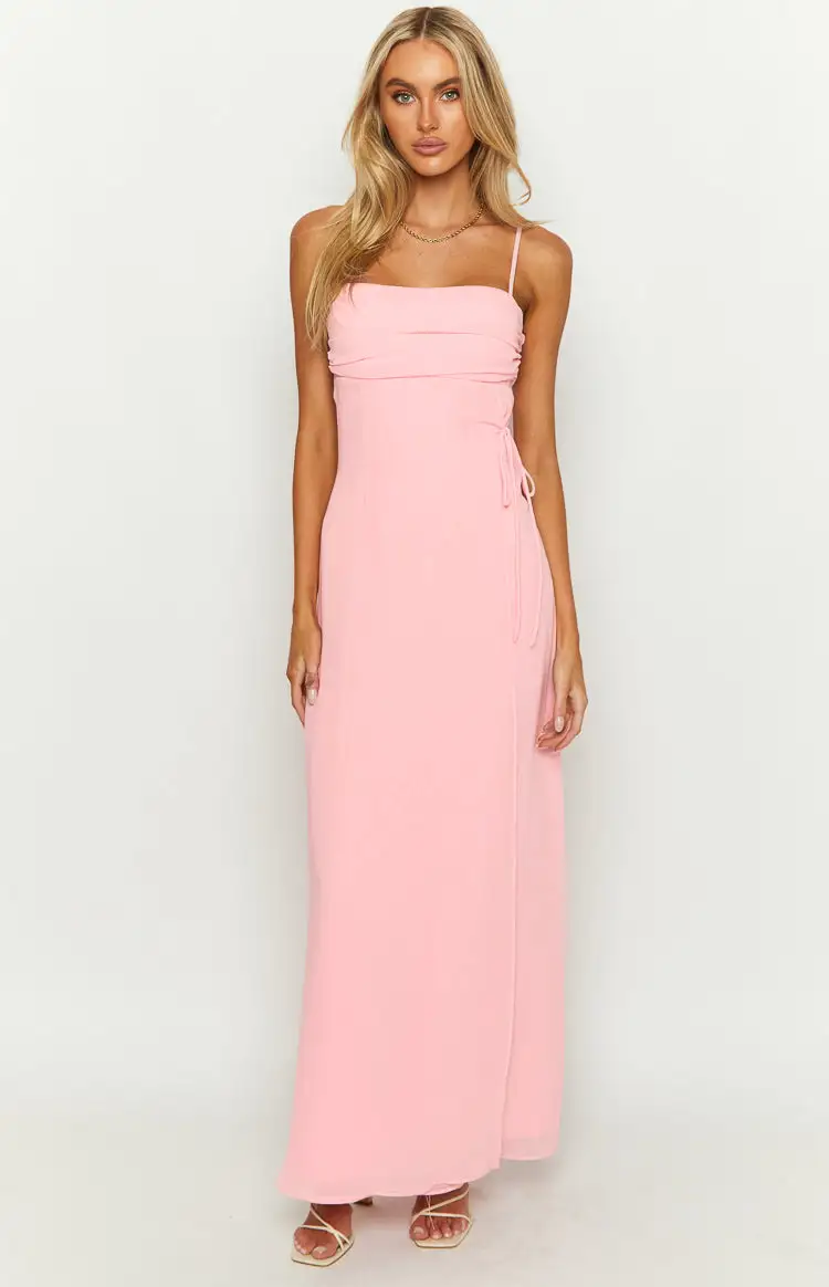 Flossie Pink Maxi Sleeveless Dress