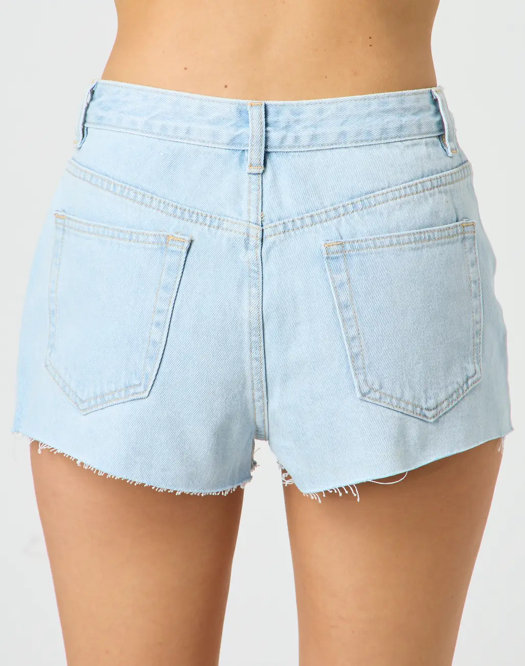 High Rise Denim Mini Short