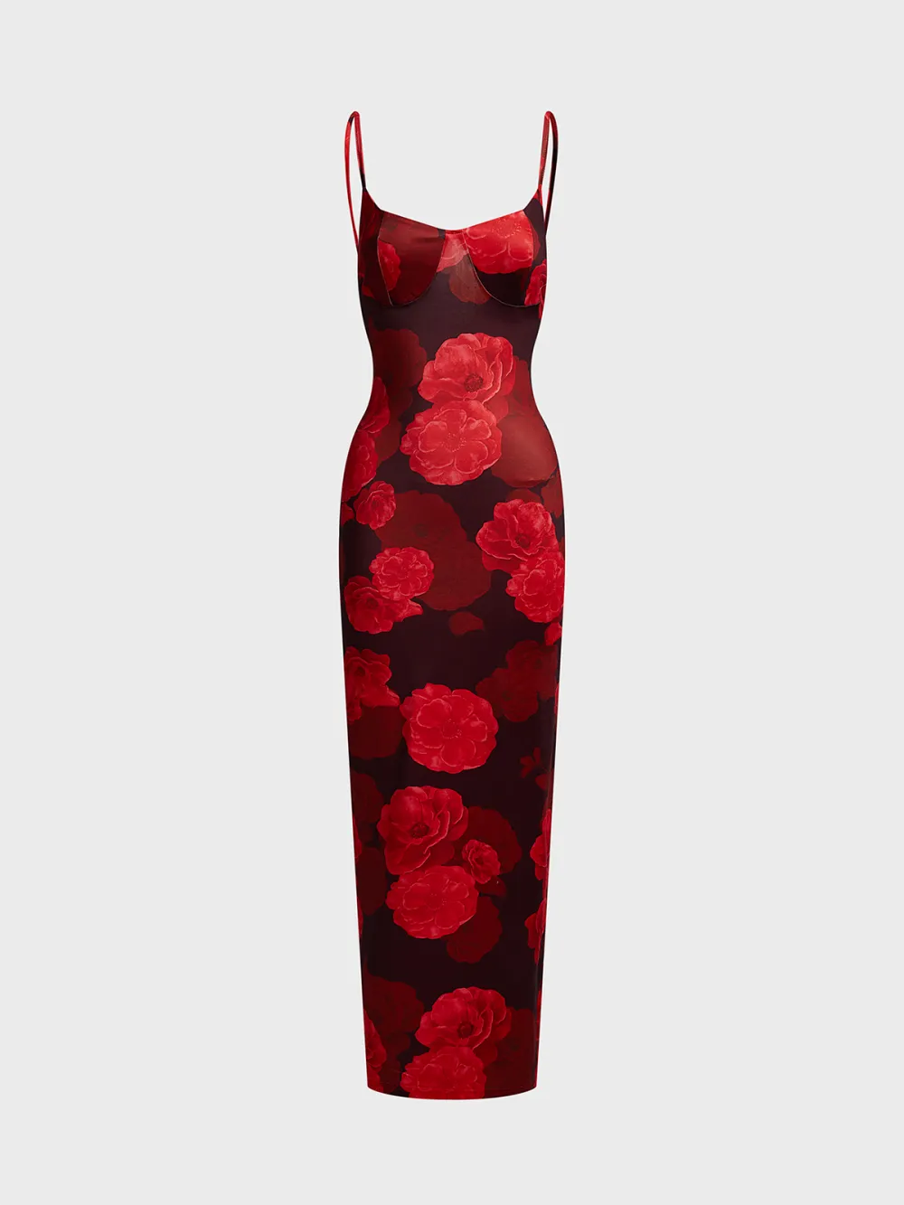 Spaghetti Floral Sleeveless Maxi Dress