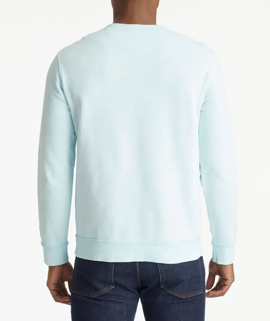 Powder Blue Men Long Sleeve Sweatshirts