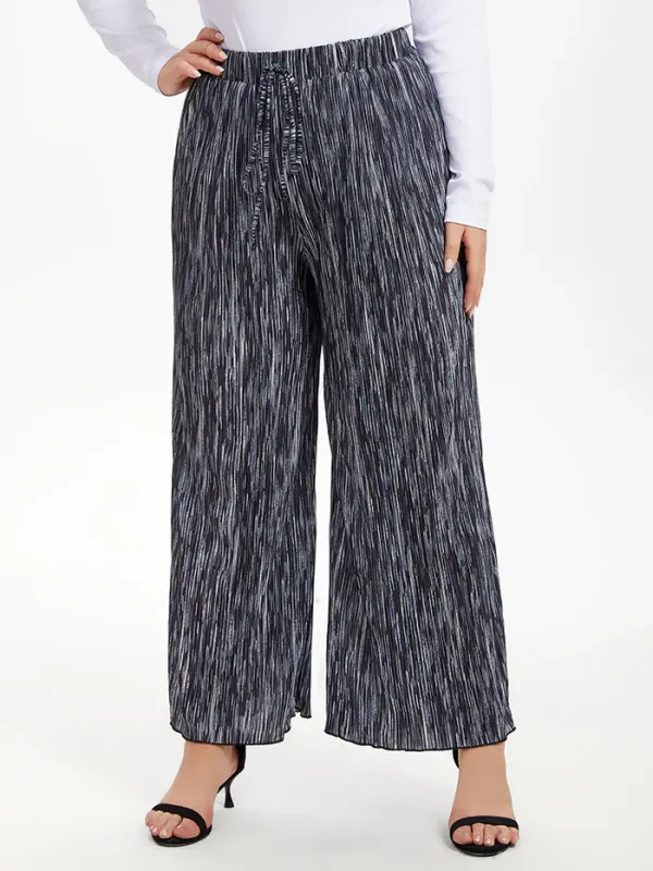 Drawstring Waist Wide Leg Pants