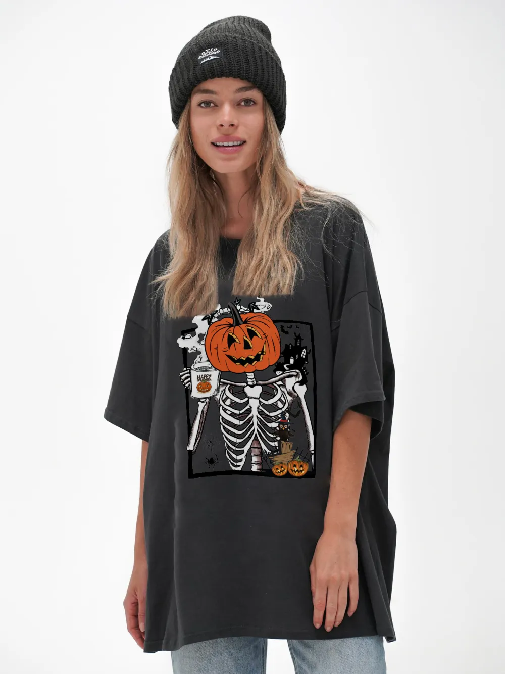 Women's Pumpkin English Halloween Printed T-shirt