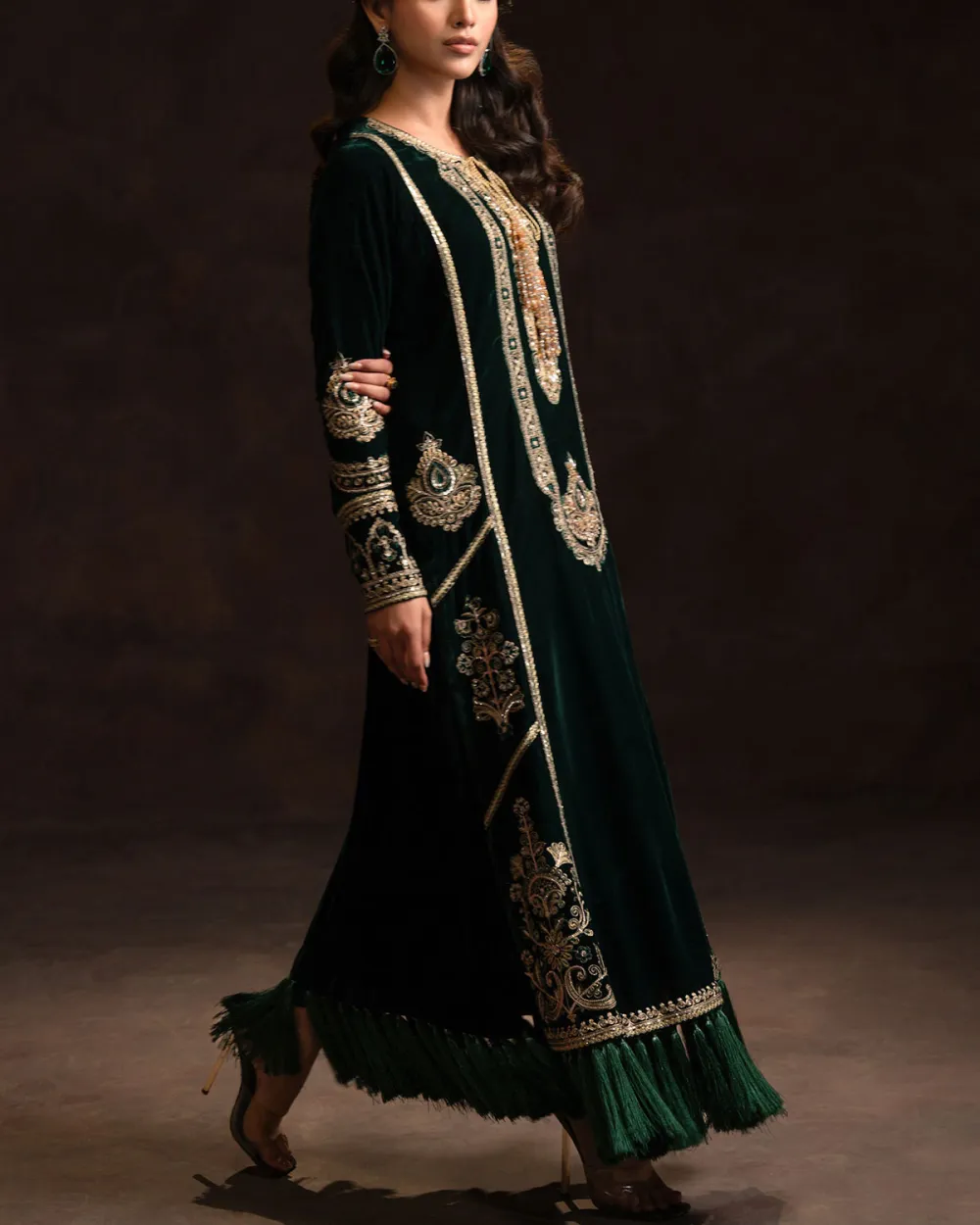 Vintage Embroidered Tasseled Kaftan