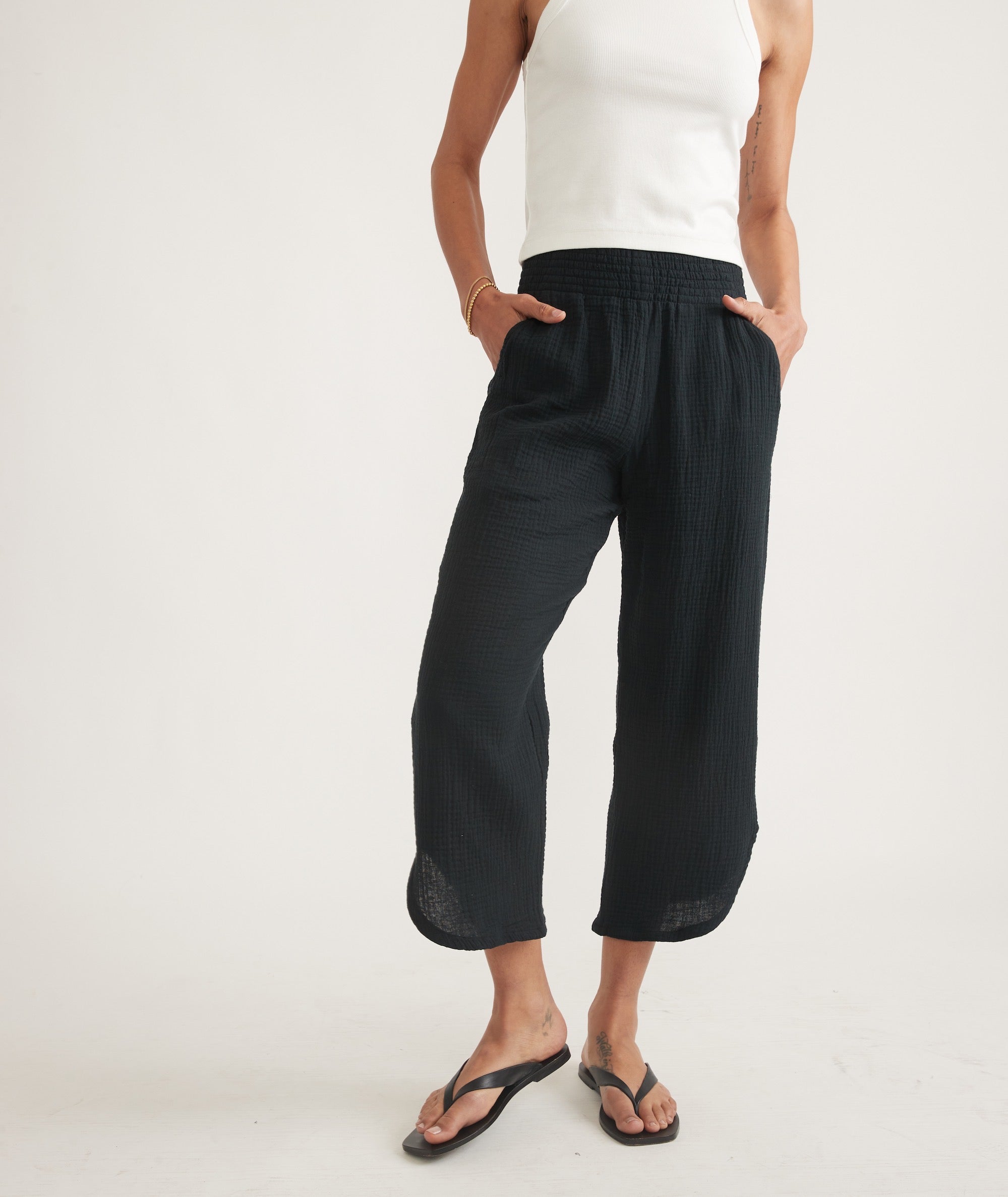 Black Cali Double Cloth Pant