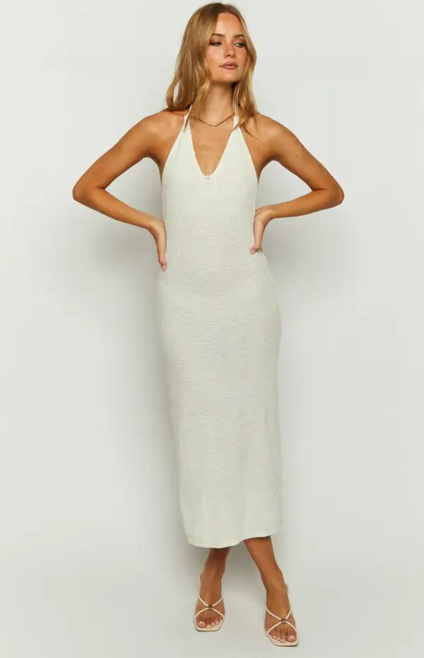 Tucson White Crochet Maxi Dress