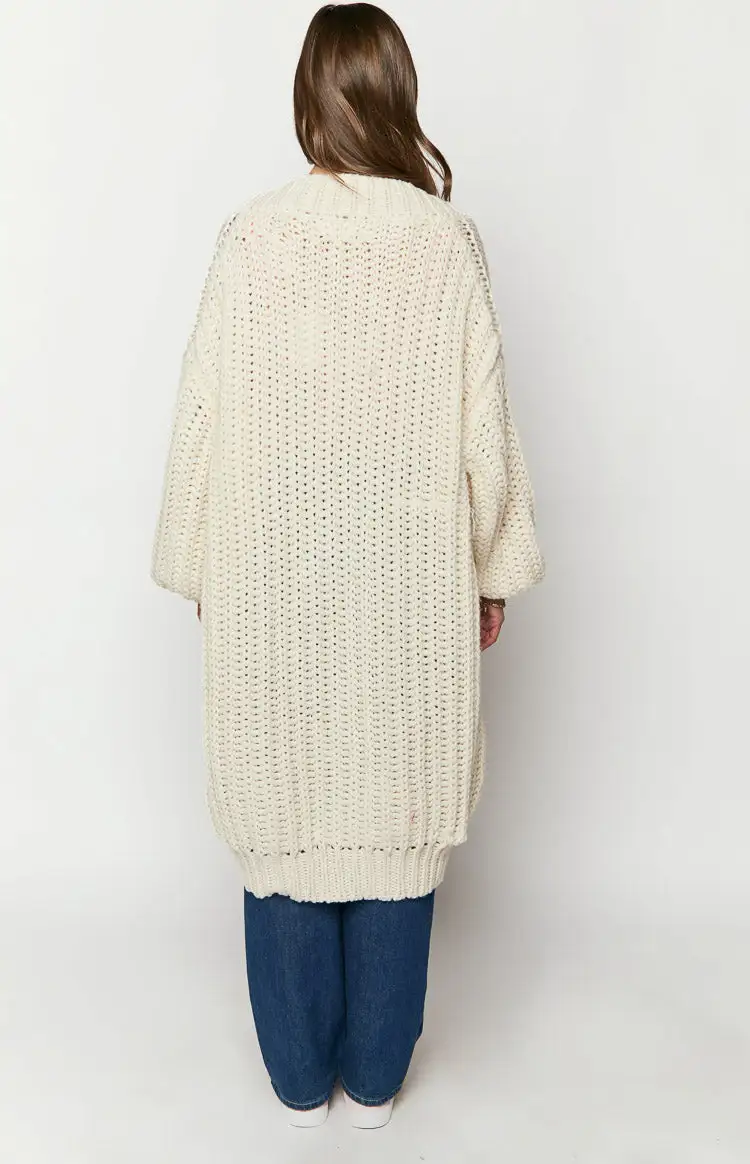 Peonie Cream Knit Cardigan