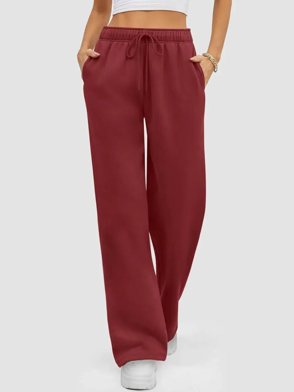 Baggy Sweatpant Fleece Lined Straight Leg Pants