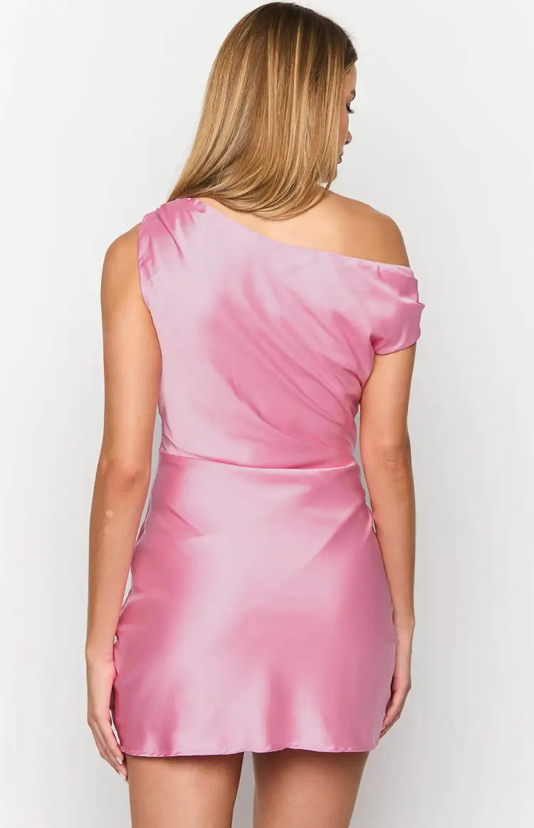 Lucas Pink Satin Mini Dress