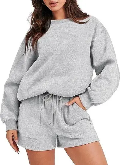 2 Piece Sweatshirt & Shorts Lounge Set