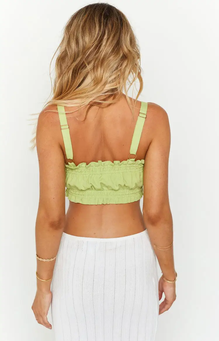 Adelyne Green Crop Top