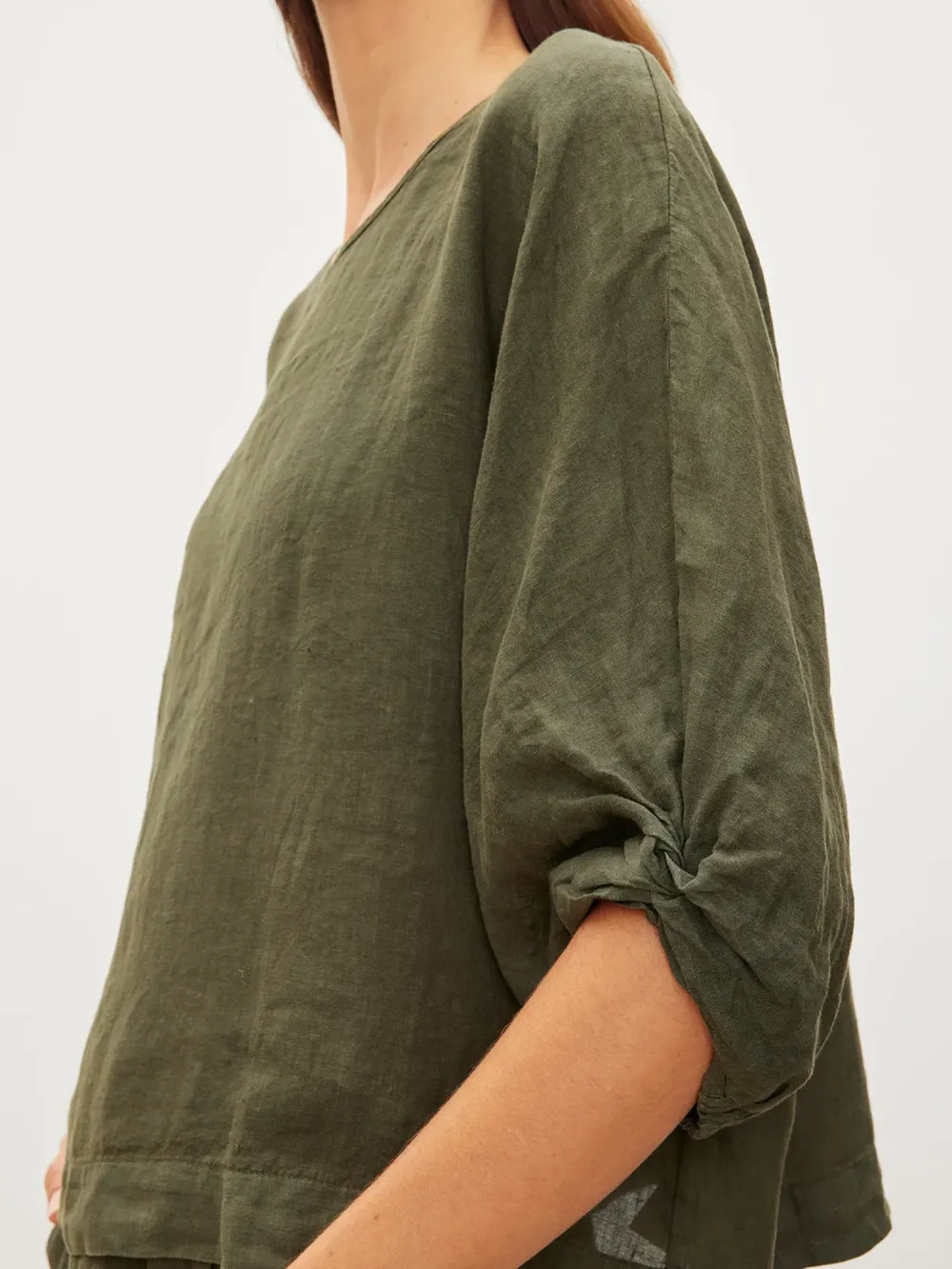 Cass Linen Crew Neck Top