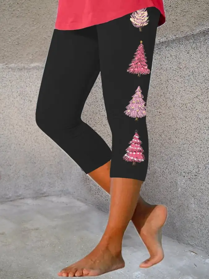 Women's Pink   Tree Print Leggings