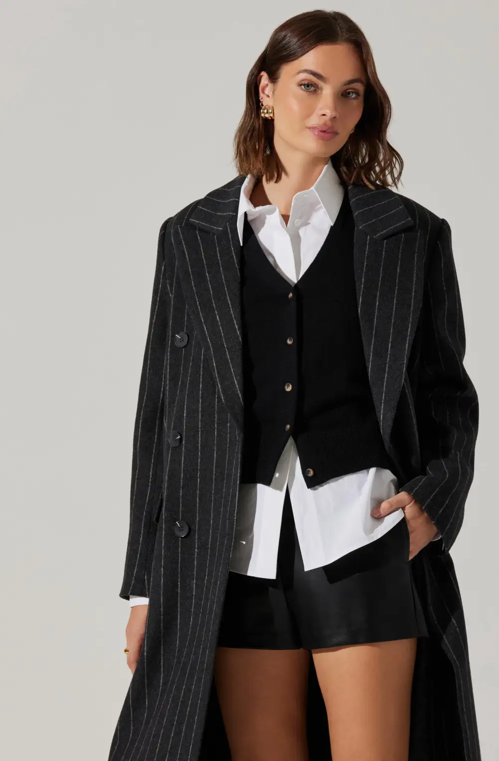 Morana Pinstripe Tailored Coat