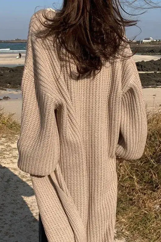 Vintage Loose Long Knitted Sweater Coat