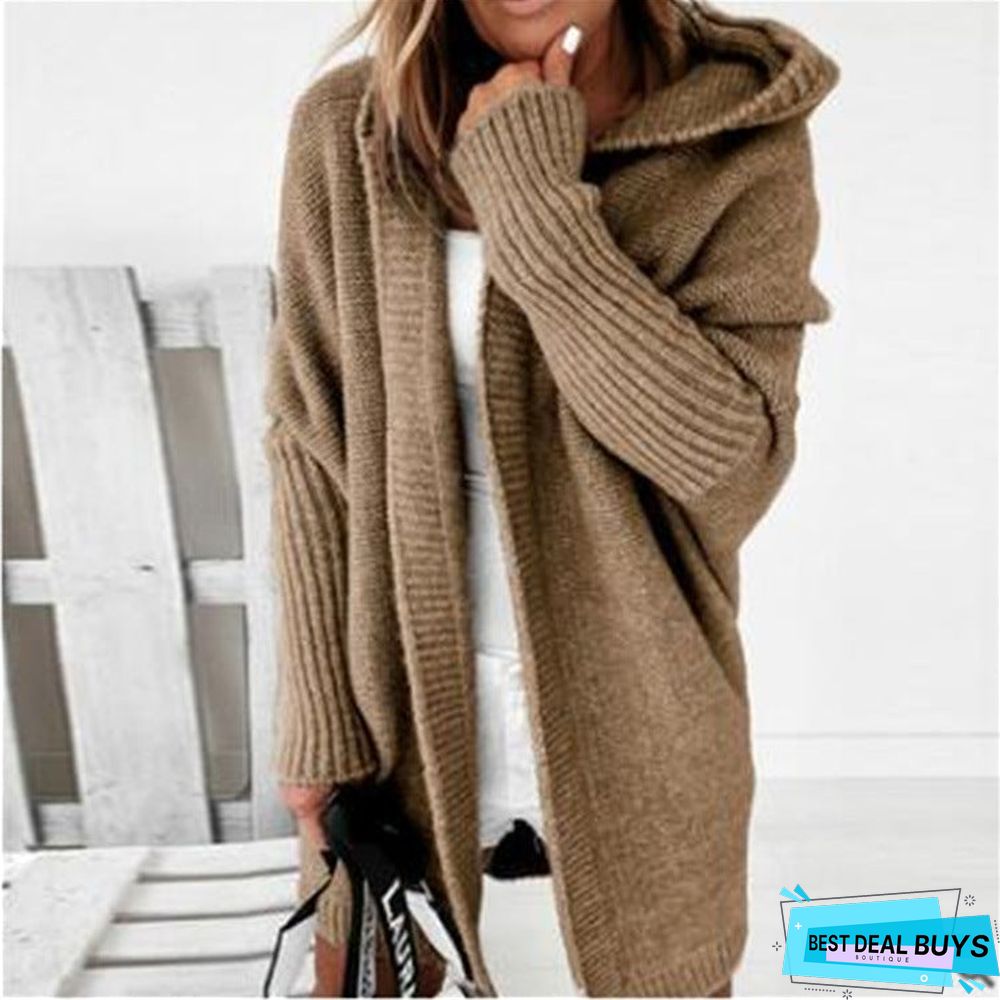 Women's Casual Cardigan Soft Hoodie Oversized Knitted Sweater